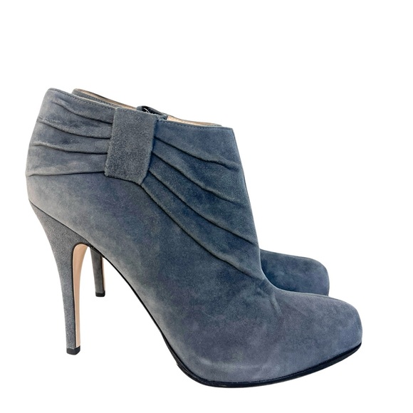 Valentino Garavani gray suede platform ankle boots - Picture 2 of 8